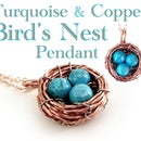 Copper & Turquoise Bird's Nest Pendant